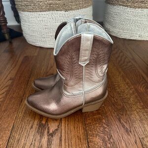 Metallic Western Ankle Boots